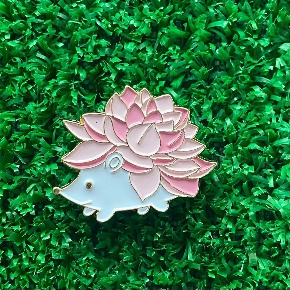 Pink Porcupine Enamel Pin/ Brooch Lapel